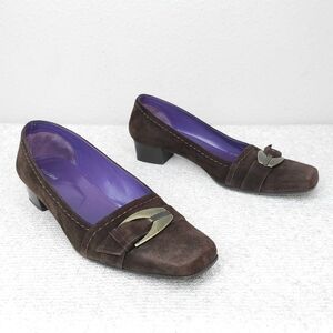 BALDINI Vintage Brown Suede Heels ITALY
